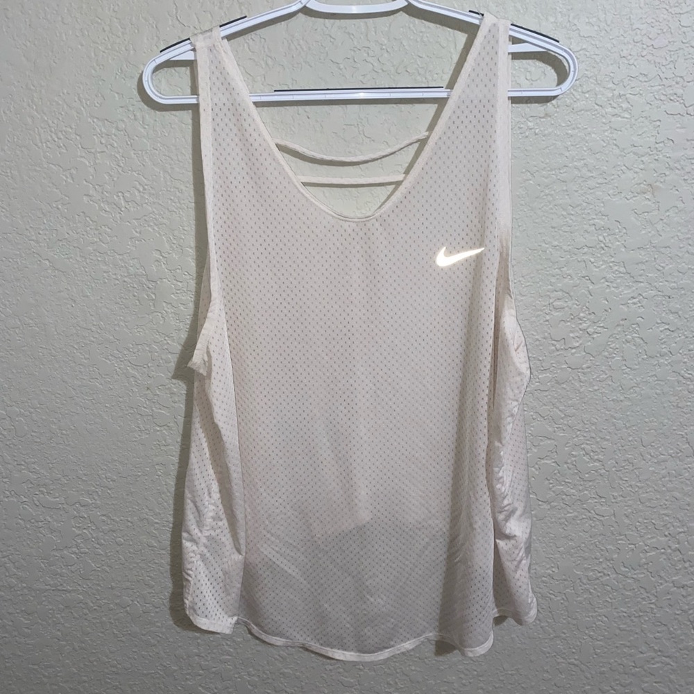 NIKE WHITE RUNNING TANK TOP XL WOMENS CJ2549-100